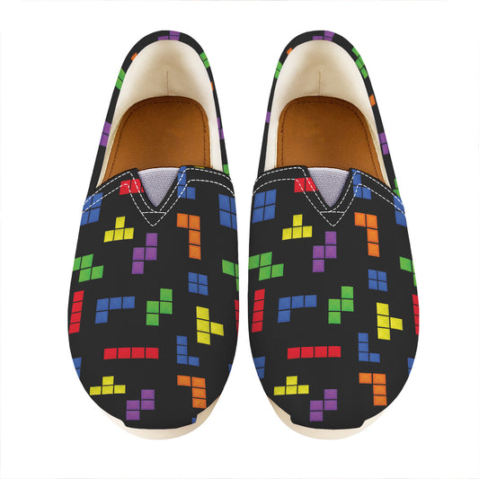 Colorful Block Puzzle Game Pattern Print Casual Shoes