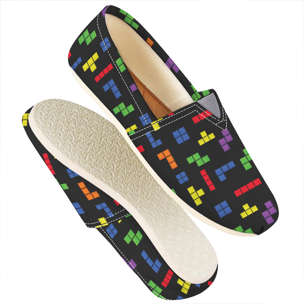 Colorful Block Puzzle Game Pattern Print Casual Shoes
