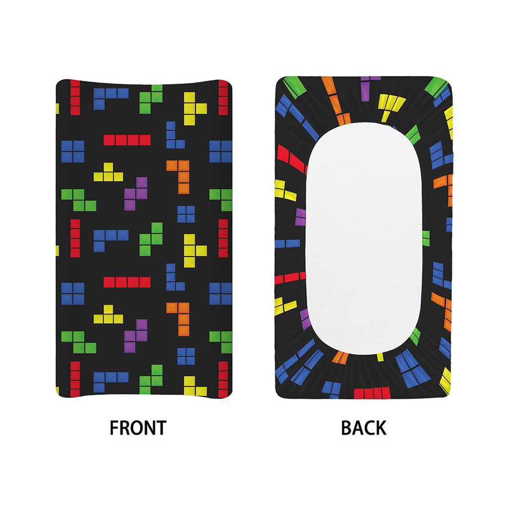 Colorful Block Puzzle Game Pattern Print Changing Pad Cover