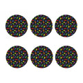 Colorful Block Puzzle Game Pattern Print Coaster Set