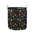 Colorful Block Puzzle Game Pattern Print Collapsible Laundry Basket