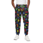 Colorful Block Puzzle Game Pattern Print Cotton Pants
