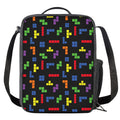 Colorful Block Puzzle Game Pattern Print Crossbody Lunch Bag