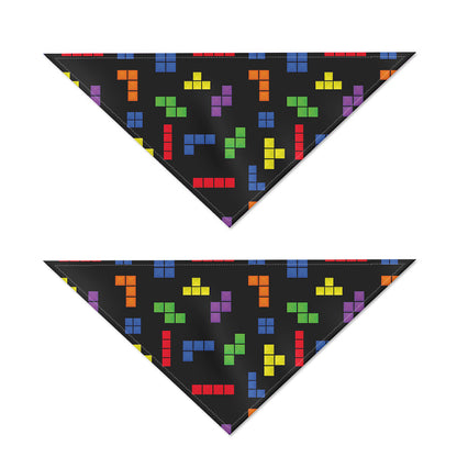 Colorful Block Puzzle Game Pattern Print Dog Bandana