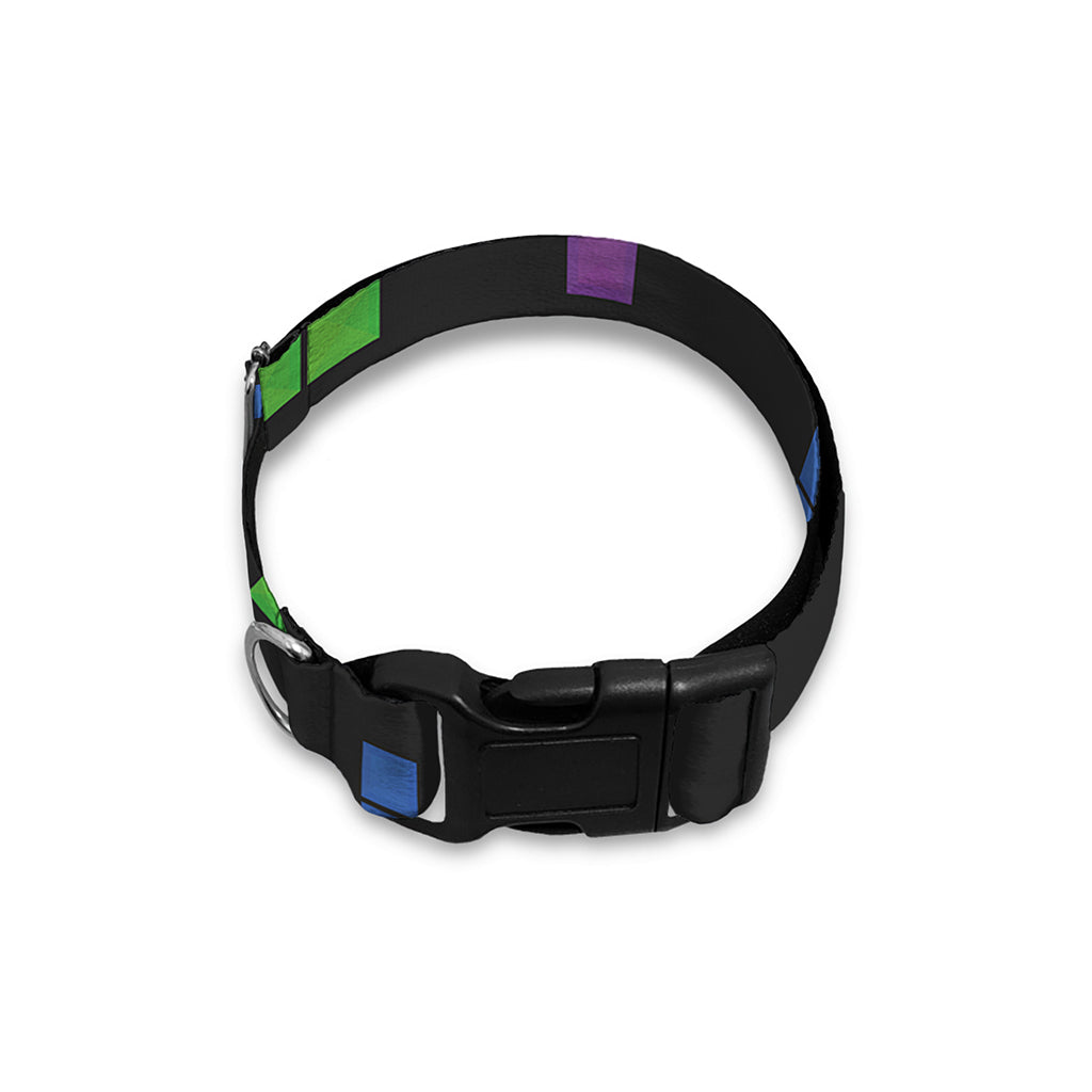 Colorful Block Puzzle Game Pattern Print Dog Collar