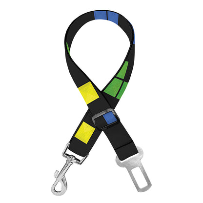 Colorful Block Puzzle Game Pattern Print Dog Seat Belt