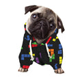 Colorful Block Puzzle Game Pattern Print Dog Zip Up Hoodie