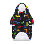 Colorful Block Puzzle Game Pattern Print Dog Zip Up Hoodie
