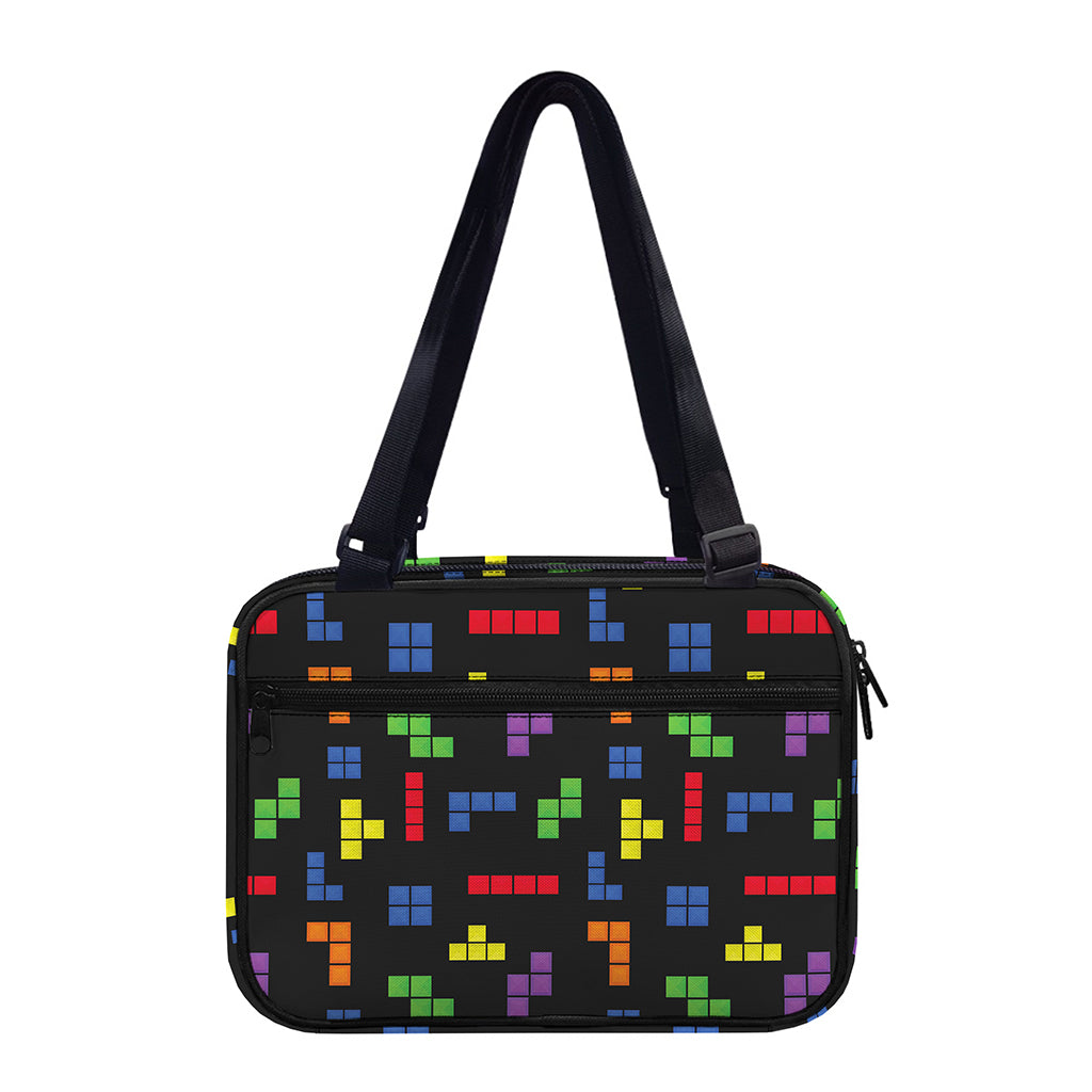 Colorful Block Puzzle Game Pattern Print Double Strap Bible Bag