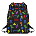 Colorful Block Puzzle Game Pattern Print Drawstring Backpack