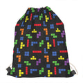 Colorful Block Puzzle Game Pattern Print Drawstring Bag