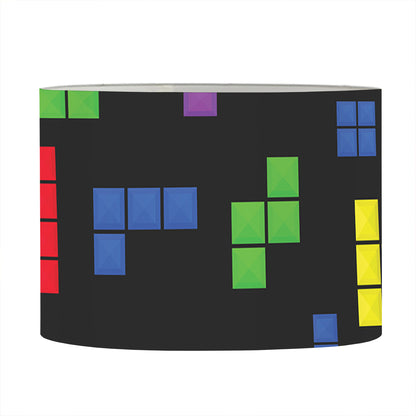 Colorful Block Puzzle Game Pattern Print Drum Lamp Shade