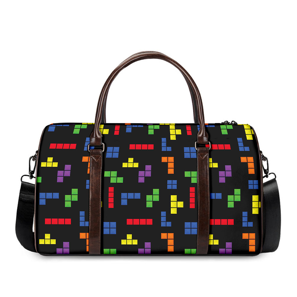 Colorful Block Puzzle Game Pattern Print Duffle Bag