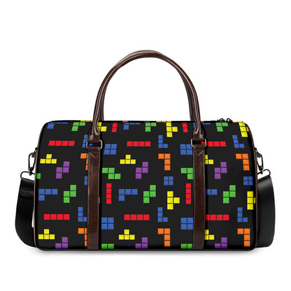Colorful Block Puzzle Game Pattern Print Duffle Bag