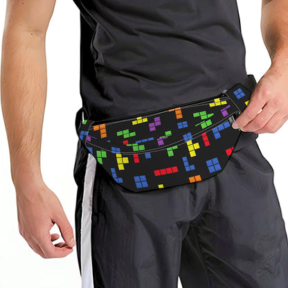 Colorful Block Puzzle Game Pattern Print Fanny Pack