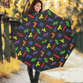 Colorful Block Puzzle Game Pattern Print Foldable Umbrella