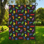 Colorful Block Puzzle Game Pattern Print Garden Flag