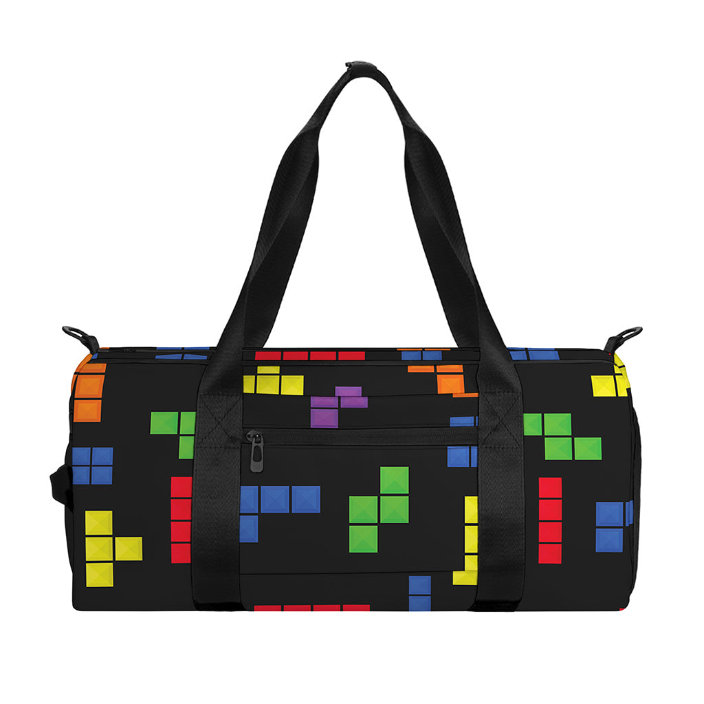 Colorful Block Puzzle Game Pattern Print Gym Bag