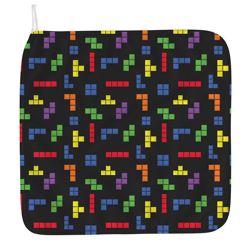 Colorful Block Puzzle Game Pattern Print Hand Towel