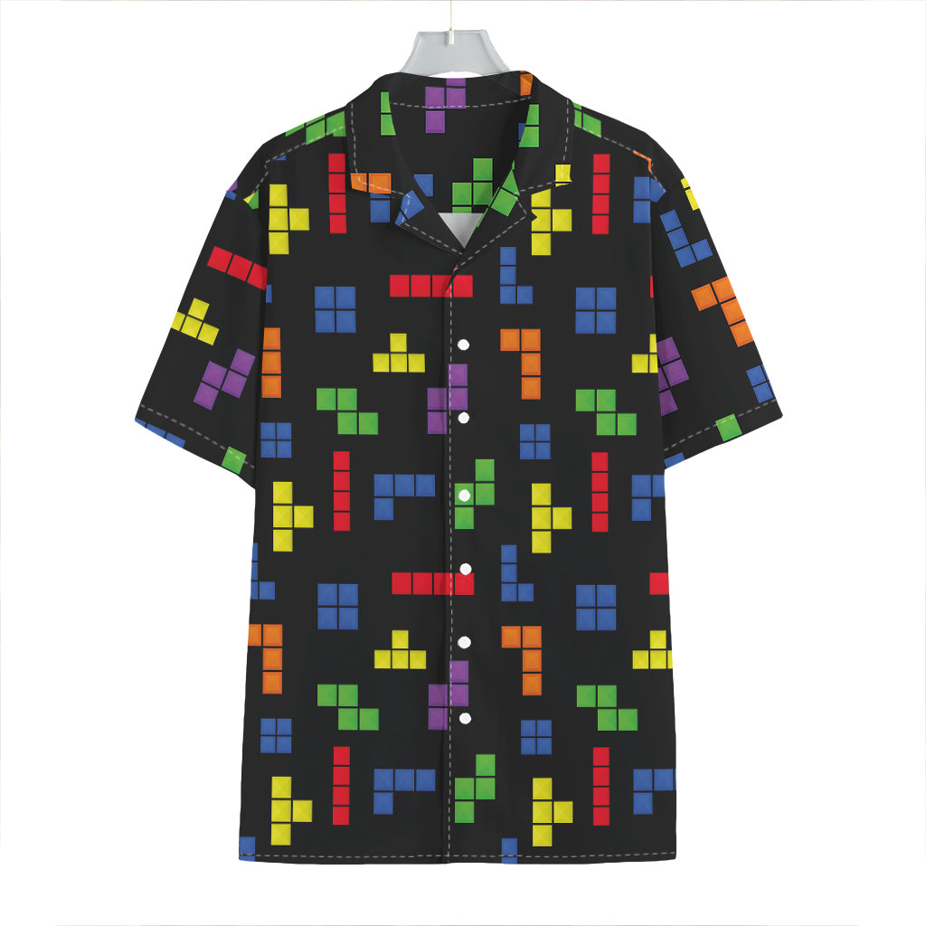 Colorful Block Puzzle Game Pattern Print Hawaiian Shirt
