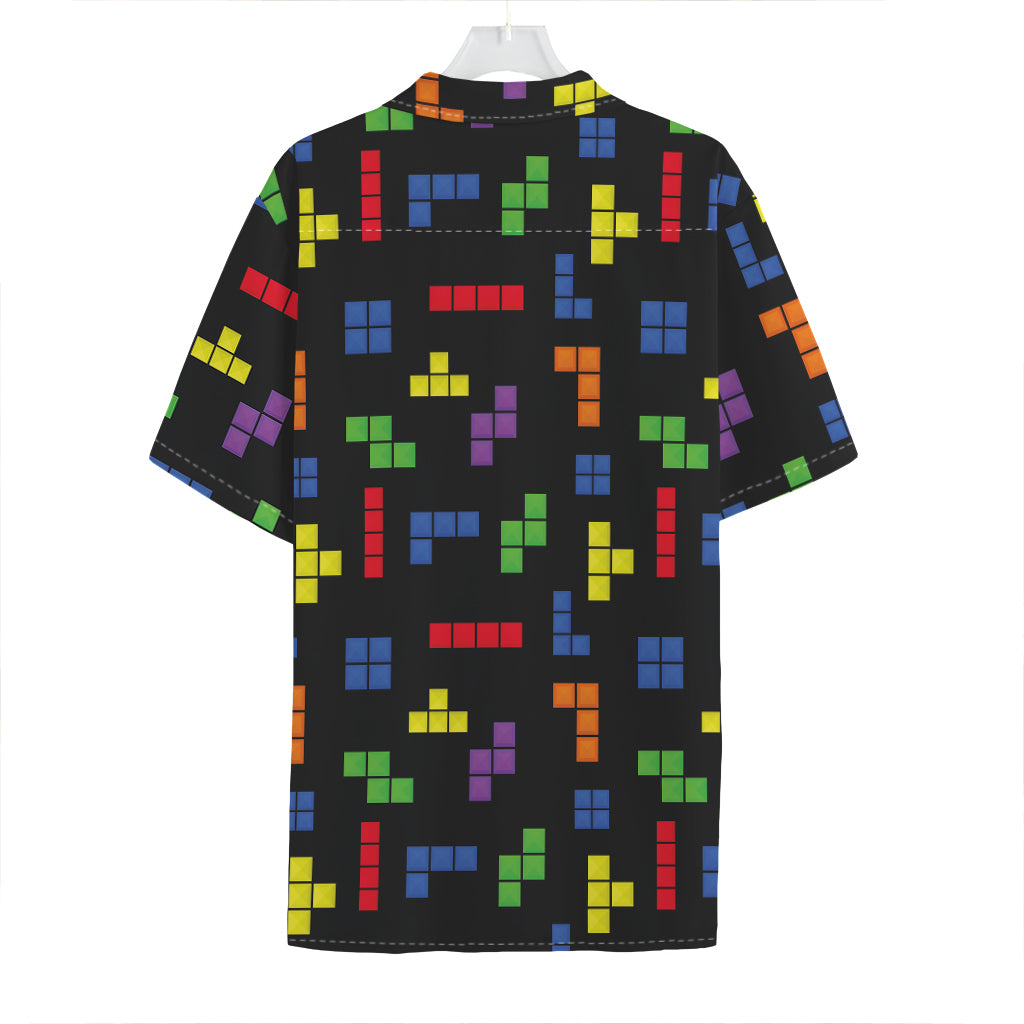 Colorful Block Puzzle Game Pattern Print Hawaiian Shirt