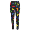 Colorful Block Puzzle Game Pattern Print High-Waisted Pocket Leggings
