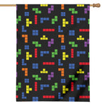 Colorful Block Puzzle Game Pattern Print House Flag
