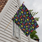 Colorful Block Puzzle Game Pattern Print House Flag