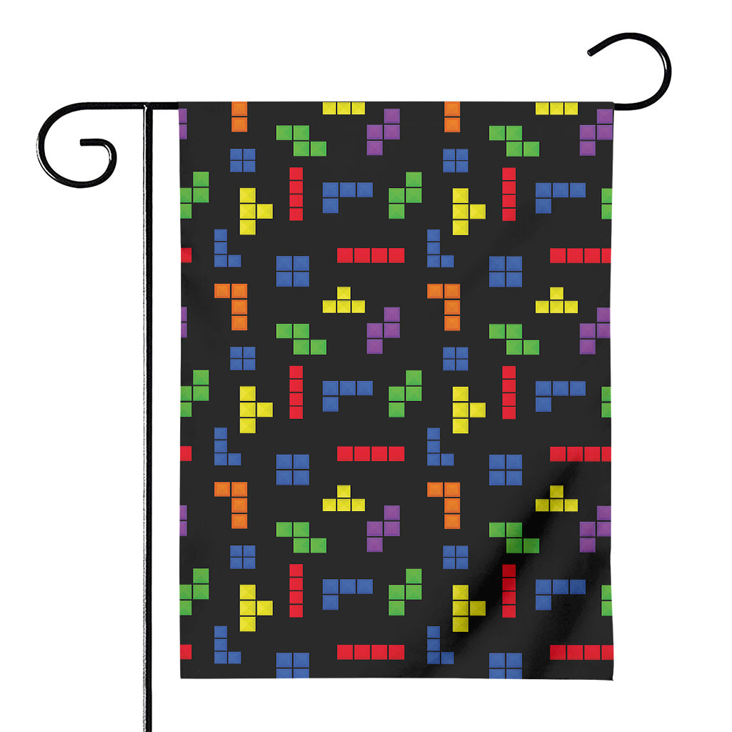 Colorful Block Puzzle Game Pattern Print House Flag