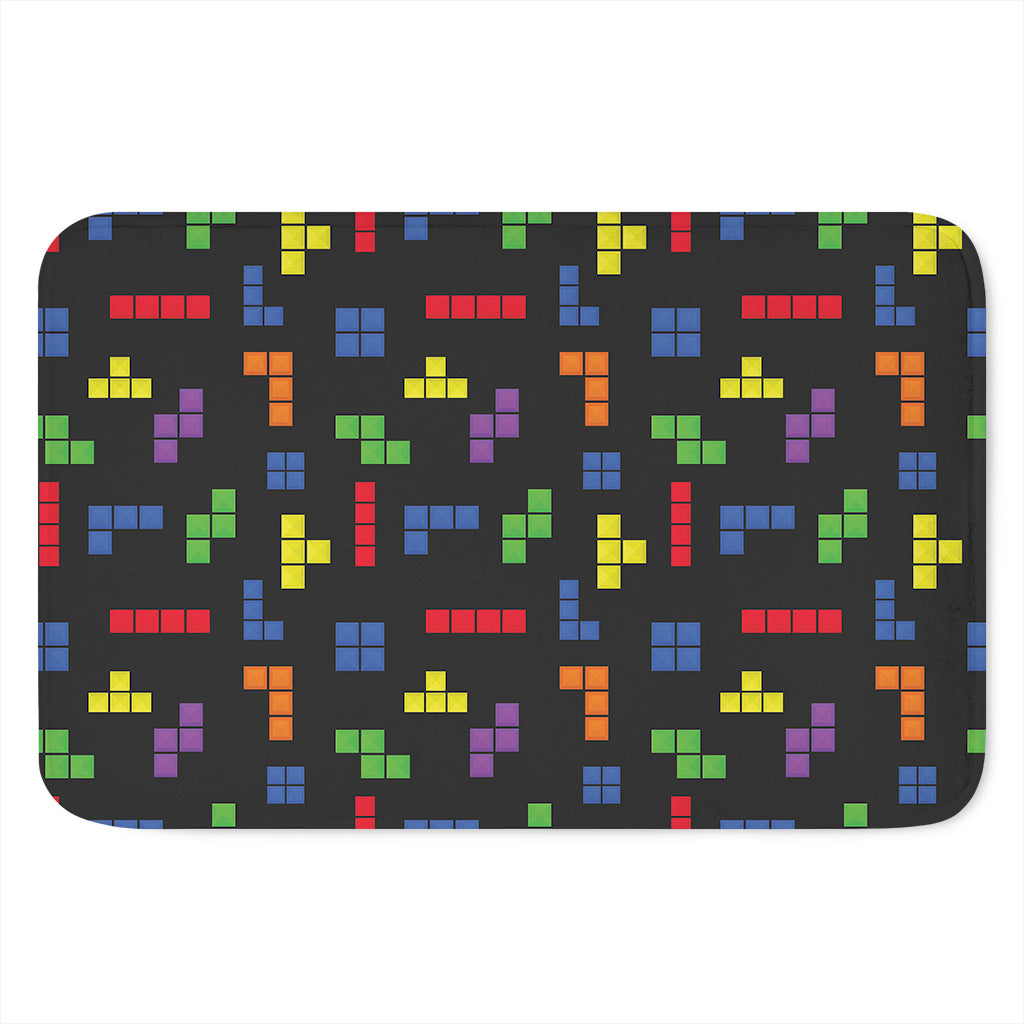 Colorful Block Puzzle Game Pattern Print Indoor Door Mat