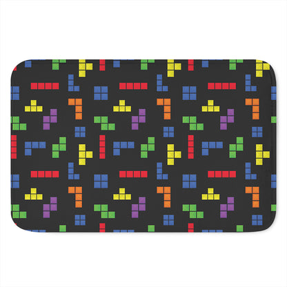Colorful Block Puzzle Game Pattern Print Indoor Door Mat
