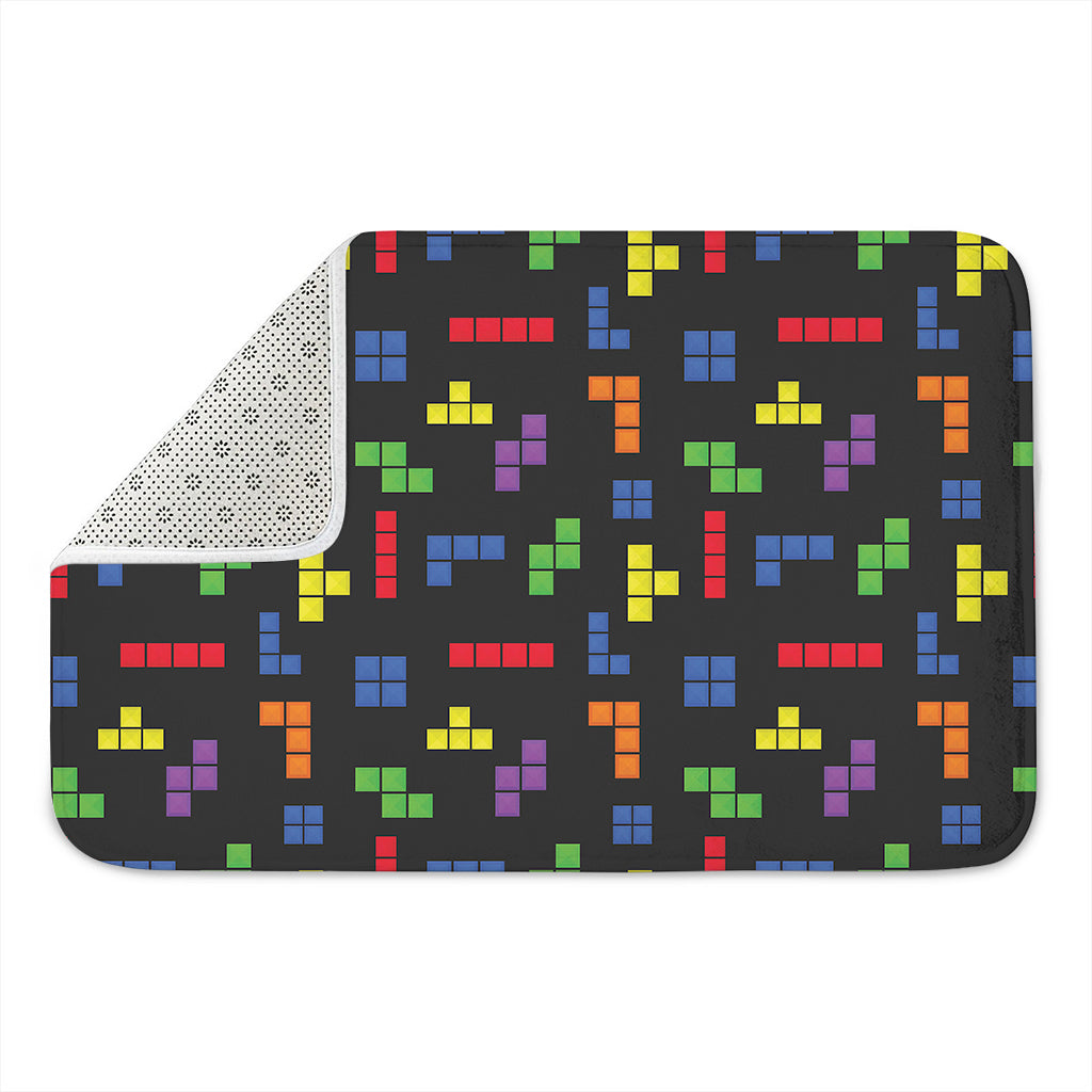 Colorful Block Puzzle Game Pattern Print Indoor Door Mat