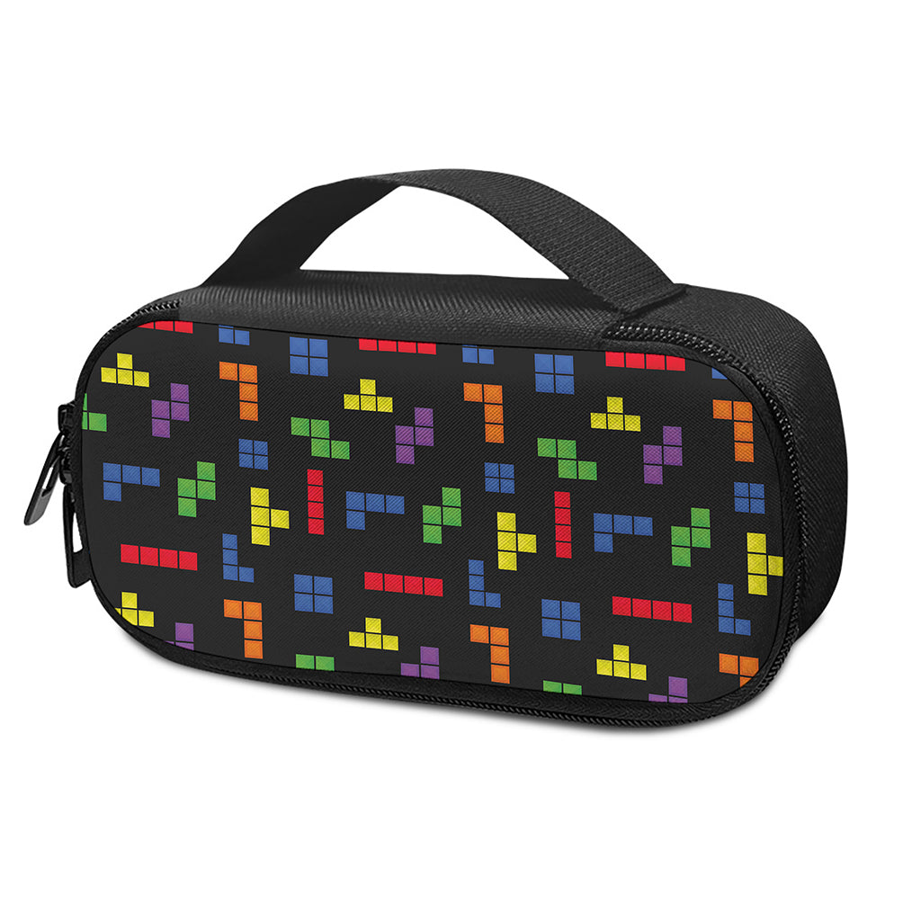 Colorful Block Puzzle Game Pattern Print Insulin Cooler Travel Case