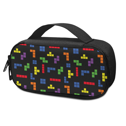 Colorful Block Puzzle Game Pattern Print Insulin Cooler Travel Case