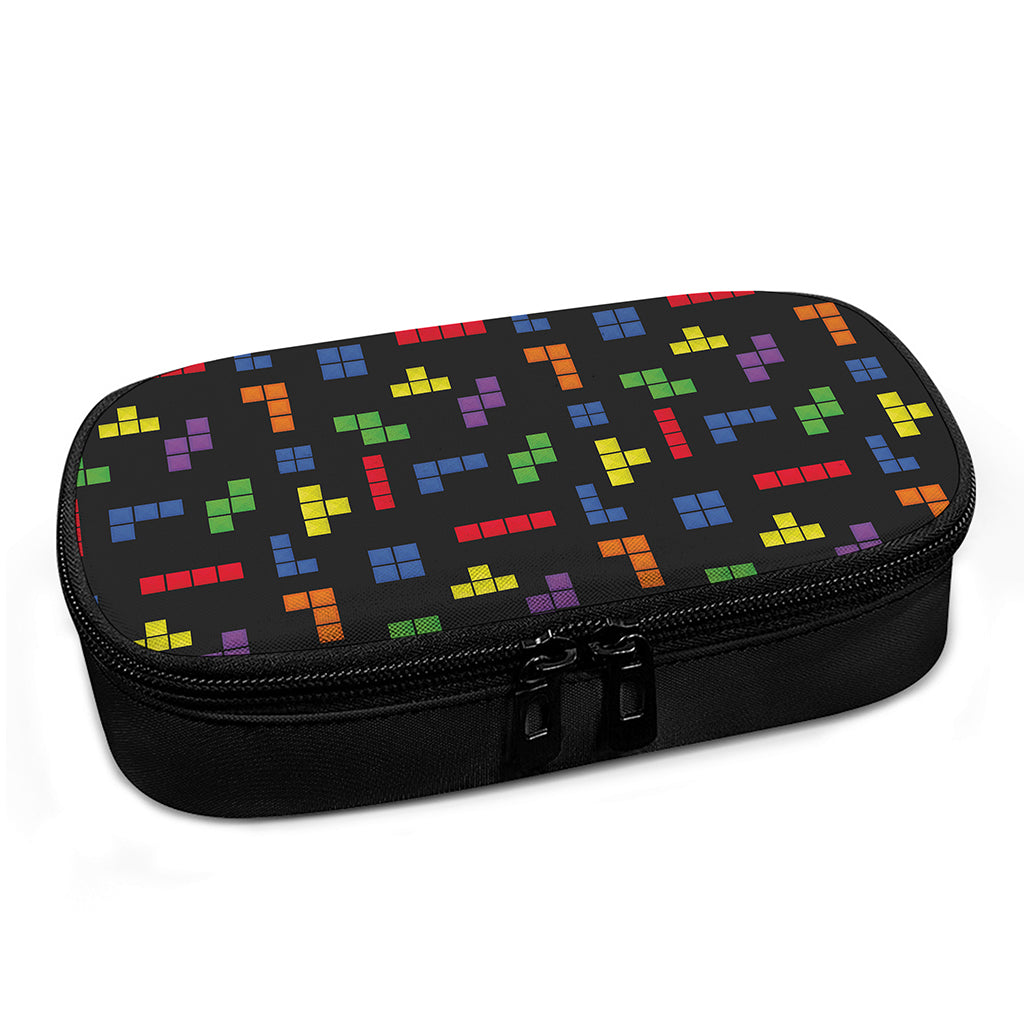 Colorful Block Puzzle Game Pattern Print Insulin Cooler Travel Case