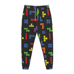 Colorful Block Puzzle Game Pattern Print Jogger Pants