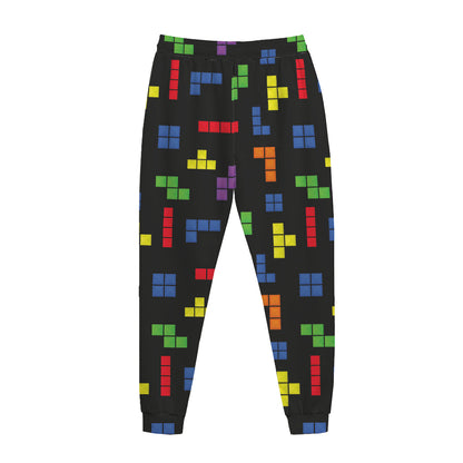 Colorful Block Puzzle Game Pattern Print Jogger Pants