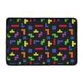 Colorful Block Puzzle Game Pattern Print Kitchen Mat