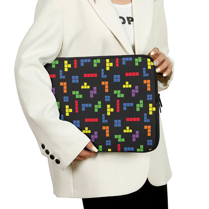 Colorful Block Puzzle Game Pattern Print Laptop Sleeve