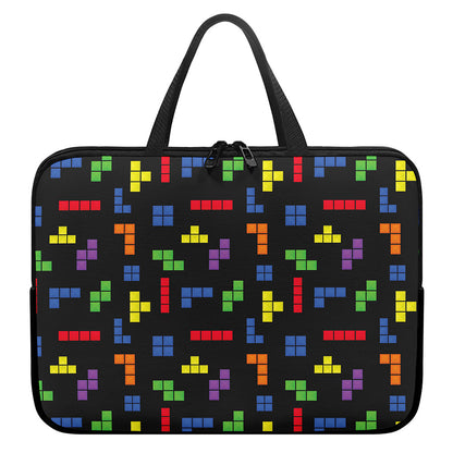 Colorful Block Puzzle Game Pattern Print Laptop Sleeve With Handle
