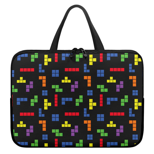Colorful Block Puzzle Game Pattern Print Laptop Sleeve With Handle