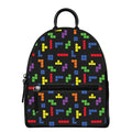 Colorful Block Puzzle Game Pattern Print Leather Backpack