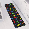 Colorful Block Puzzle Game Pattern Print Long Kitchen Mat
