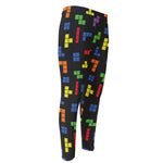 Colorful Block Puzzle Game Pattern Print Men's Compression Pants