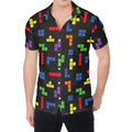 Colorful Block Puzzle Game Pattern Print Men's Shirt