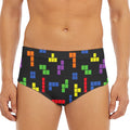 Colorful Block Puzzle Game Pattern Print Men's Triangle Swim Briefs
