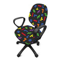 Colorful Block Puzzle Game Pattern Print Office Chair Cover