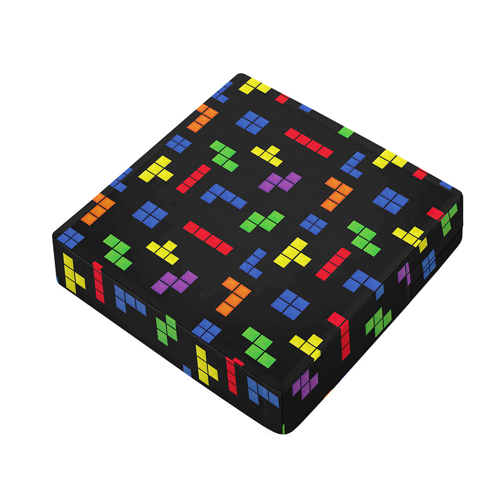 Colorful Block Puzzle Game Pattern Print Outdoor Seat Cushion Cover