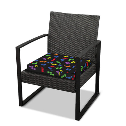 Colorful Block Puzzle Game Pattern Print Outdoor Seat Cushion Cover