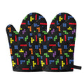 Colorful Block Puzzle Game Pattern Print Oven Mitts